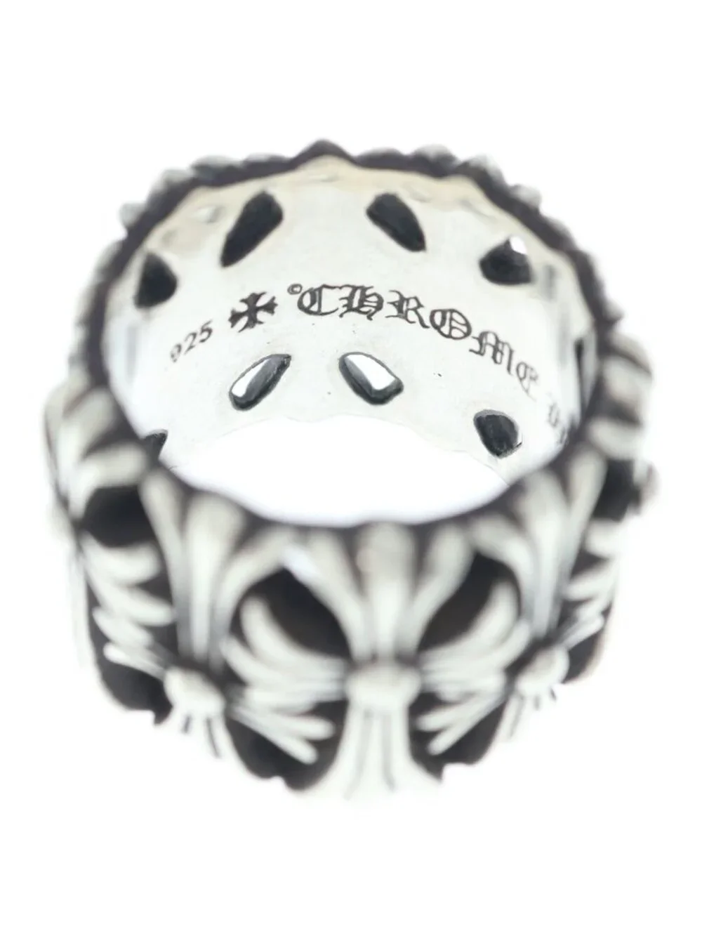 Chrome Hearts Cemetery Black Sling Silver Ring